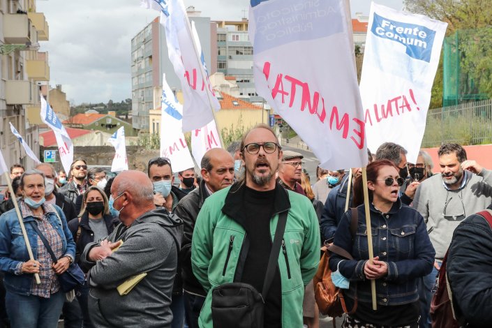 Concentração em defesa da ADSE, promovida pela Frente Comum de Sindicatos da Administração Pública, onde foi entregue um abaixo-assinado em defesa da ADSE, junto à Presidência do Conselho de Ministros, em Lisboa, 13 de Abril de 2022