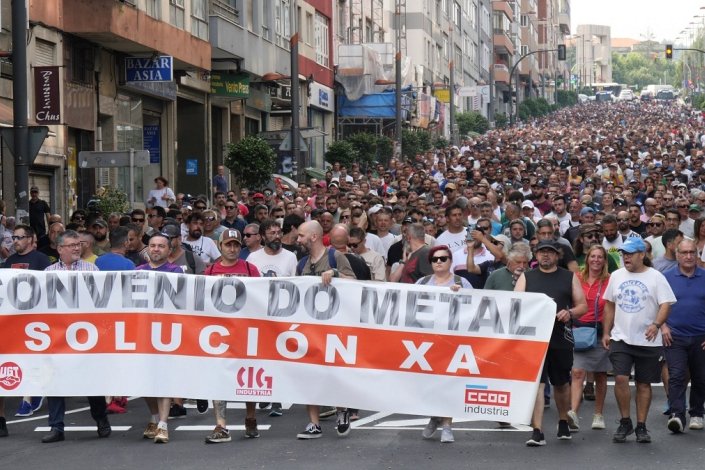 Vigo voltou a ser placo de uma grande manifestação dos trabalhadores do sector metalúrgico