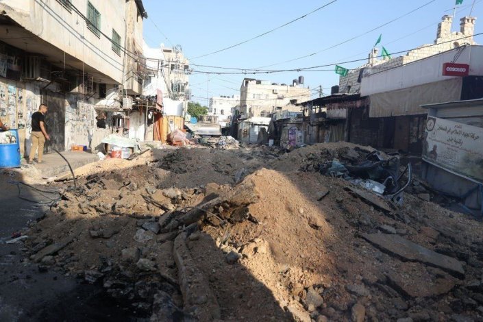 Destruição no campo de refugiados de Jenin 