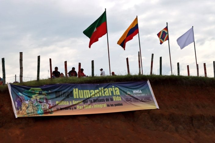 Minga pela Paz em Pital, Caldono, no departamento do Cauca