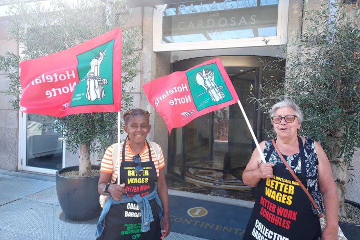 Apesar de o Hotel InterContinental Porto ter chamado a PSP para tentar impedir (ilegalmente) a distribuição de panfletos à porta da unidade hoteleira, os trabalhadores e sindicalistas levaram a cabo a sua actividade de denúncia, não se deixando «intimidar». 