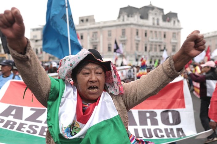 Manifestação em Lima no dia 28 de Julho 