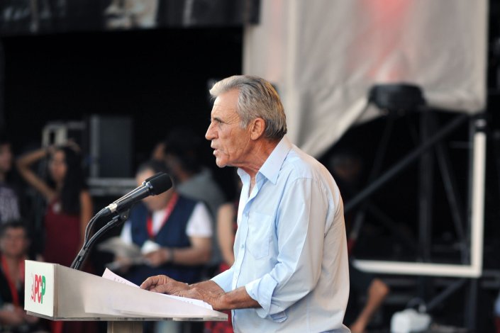 Jerónimo de Sousa, secretário-geral do PCP, intervém no comício de encerramento da Festa do Avante!. 3 de Setembro de 2017