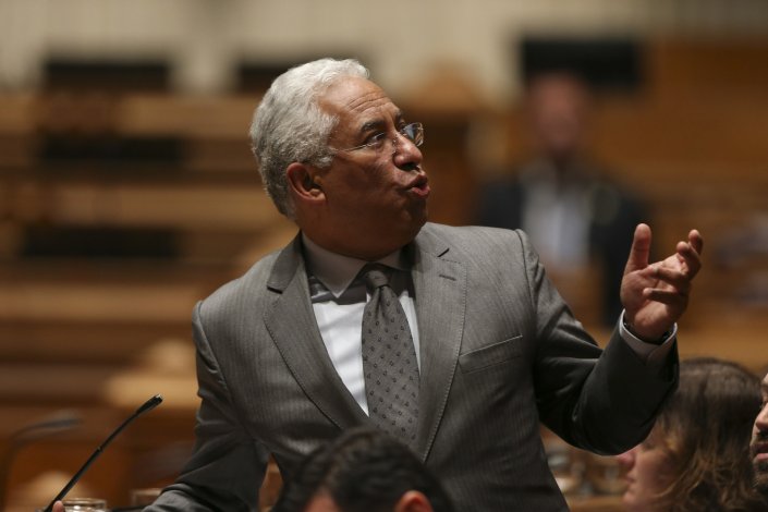O primeiro-ministro, António Costa, durante o debate quinzenal na Assembleia da República, em Lisboa. 15 de Março de 2018