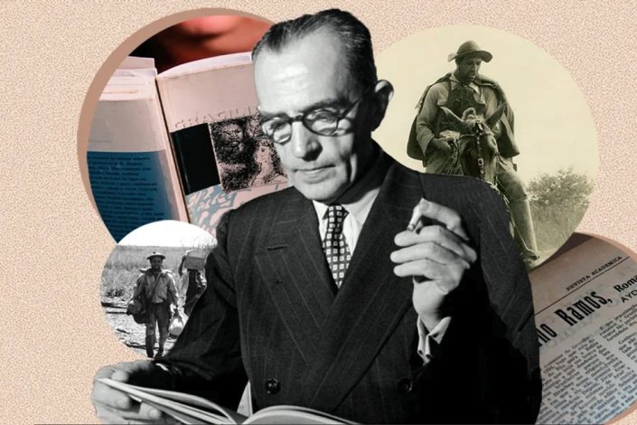 Fotomontagem a propósito do seminário e da exposição sobre Graciliano Ramos que têm lugar na Universidade de São Paulo 