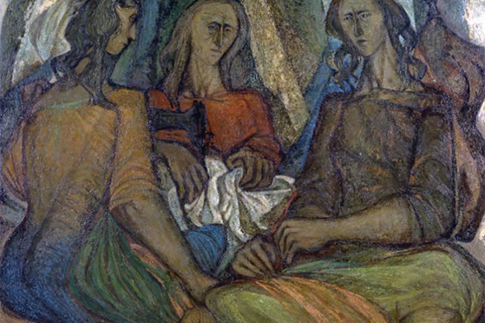 «Querubim Lapa, Costureiras, 1949». Óleo s/tela, 122x163 cm. Exposição «Querubim Lapa, uma poética neorrealista» no Museu do Neo-Realismo, em Vila Franca de Xira, até 29 de outubro