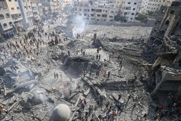 Zona bombardeada pelas forças israelitas em Gaza (imagem de arquivo) 