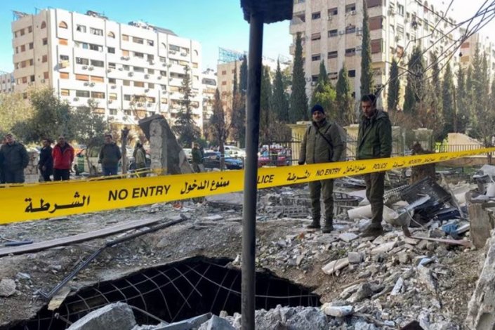 Zona de Damasco atingida por um míssil disparado por caças israelitas (imagem de arquivo)