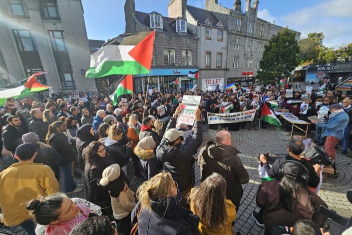 Manifestação solidária com a Palestina em Aberdeen, Escócia (imagem de arquivo)