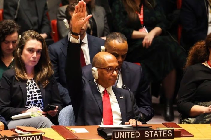 OS EUA vetaram a proposta de resolução apresentada pela Argélia com vista ao reconhecimento pleno da Palestina como Estado de pleno direito das Nações Unidas