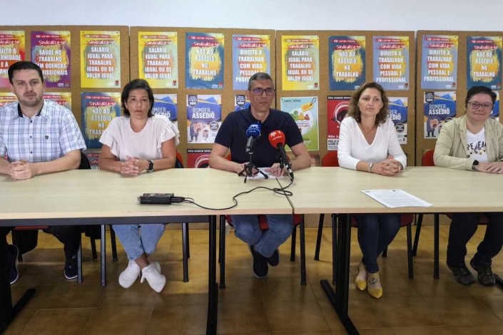 Conferencia de imprensa do SITACEHTT/Açores em 5 de Junho de 2024.