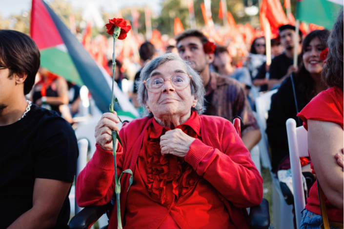 Celeste Caeiro na Festa do «Avante!» de 2024.