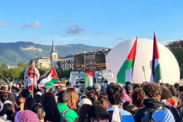 Manifestação pró-palestiniana na Suiça (foto de arquivo)
