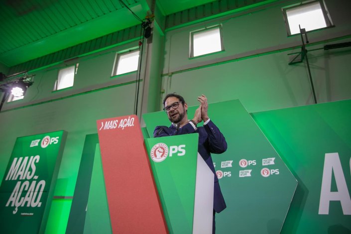 Ricardo Marques (PS), presidente da Junta de Freguesia de Benfica, numa sessão do Partido Socialista. 6 de Março de 2024