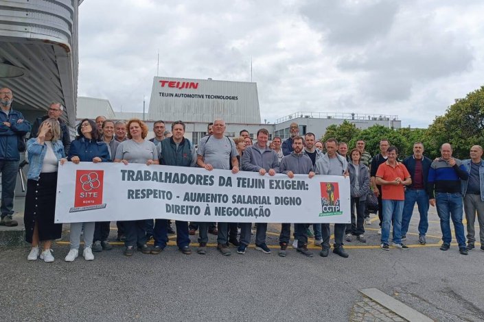 Trabalhadores da Teijin, em Leça do Balia, em greve. 8 de Maio de 2025