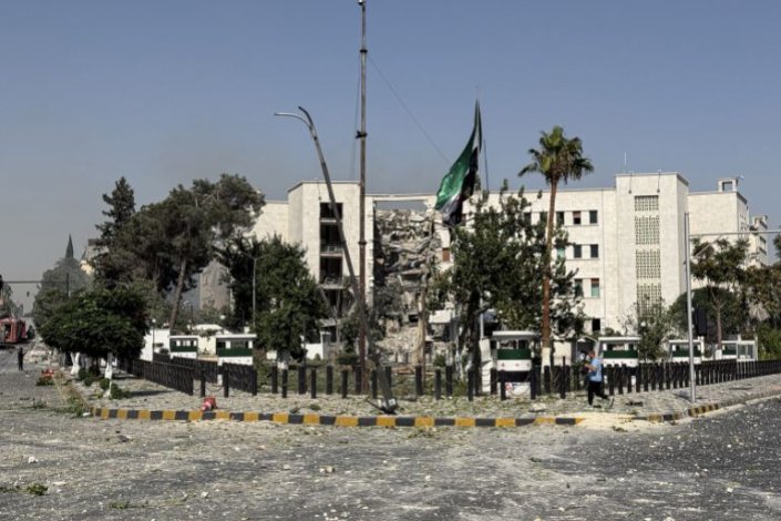Estado-Maior das Forças Armadas da Síria, no centro de Damasco, Síria, depois do ataque das forças de ocupação israelitas. 16 de Julho de 2025
