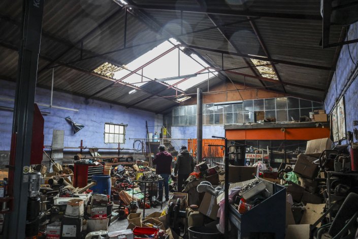 Oficina destruída pelo vento causado pela depressão Kristin. Pedrógão Grande, 30 de Janeiro de 2026&nbsp;