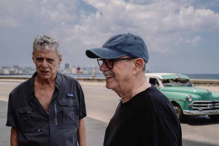 Chico Buarque e&nbsp;Silvio Rodríguez, em Havana, Cuba. 8 de Abril de 2026&nbsp;
