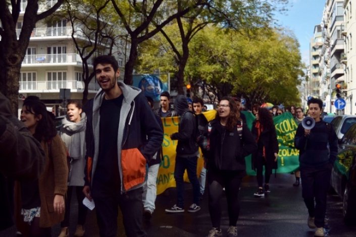 Jovens do Ensino Superior numa manifestação em Lisboa, 23 de Março de 2017
