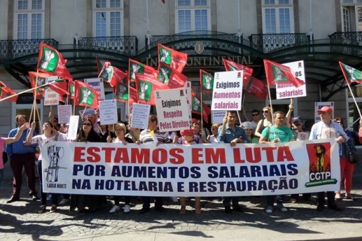 Imagem de Arquivo: protesto dos trabalhadores da hotelaria por aumentos salariais