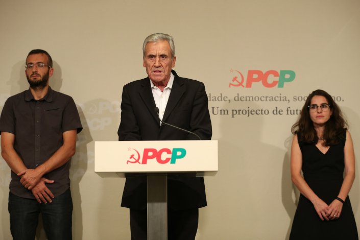 O secretário-geral do PCP, Jerónimo Sousa, durante a conferência de imprensa de apresentação das conclusões do Comité Central do PCP, em Lisboa. 29 Outubro 2017