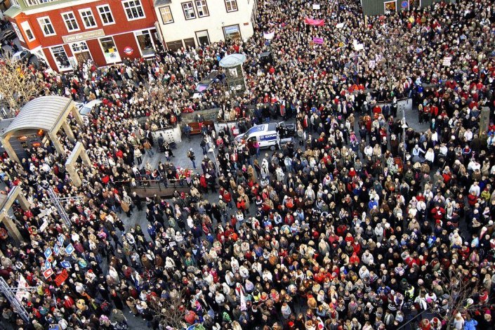 Manifestação pelos direitos da mulher em Reikjavik, Islândia, 2005