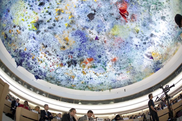 Sala do Conselho de Direitos Humanos das Nações Unidas, em Genebra