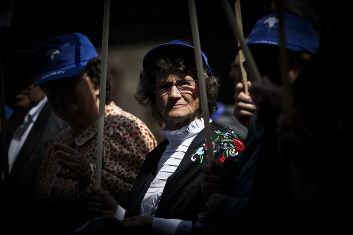 Marcha contra os cortes nas pensões, promovida pela Confederação Nacional de Reformados Pensionistas e Idosos (MURPI), em Lisboa, 12 de Abril de 2014