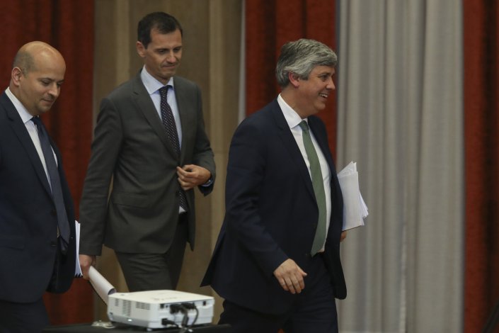 O ministro das Finanças, Mário Centeno, no final da apresentação do Programa de Estabilidade 2018-2022, no Ministério das Finanças, em Lisboa. 13 de Abril de 2018