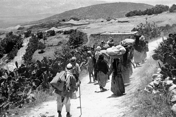 Refugiados palestinianos durante a Nakba de 1948