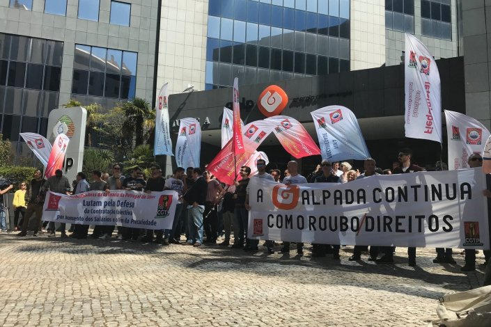 Foto de arquivo: concentração junto à sede da Galp, nas Torres de Lisboa, a 15 de Maio de 2018