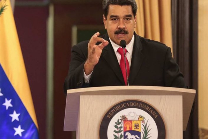 O presidente da República Boliviariana da Venezuela, Nicolás Maduro, durante alocução ao país, no dia do atentado contra a sua vida, do qual saiu ileso. Caracas, Venezuela, 4 de Agosto de 2018.