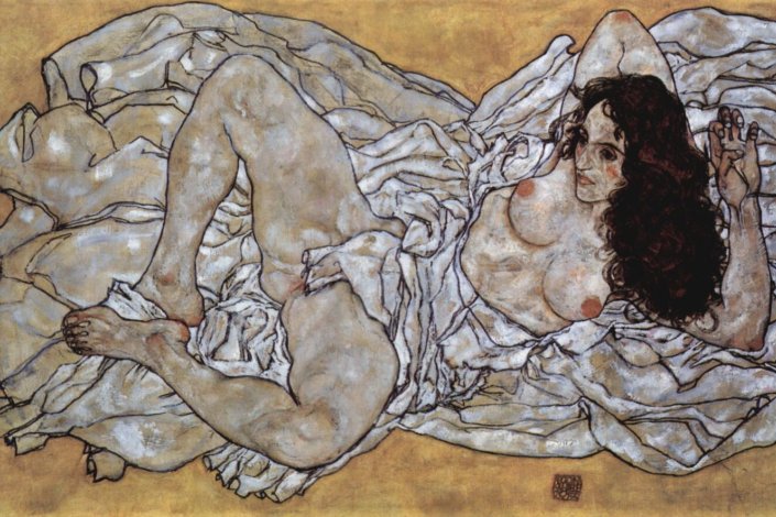 Mulher deitada, Egon Schiele