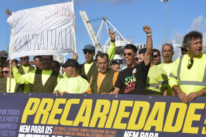 Manifestação dos estivadores de Setúbal contra a precariedade, 5 de Junho de 2018