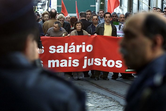 Manifestacao convocada pela CGTP-IN por melhores salários. Foto de arquivo.