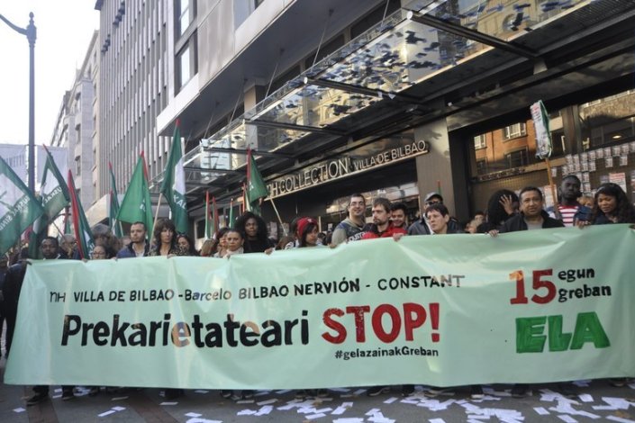 O sindicato ELA acusa os hotéis NH e Barceló, em Bilbau, de violarem o direito à greve
