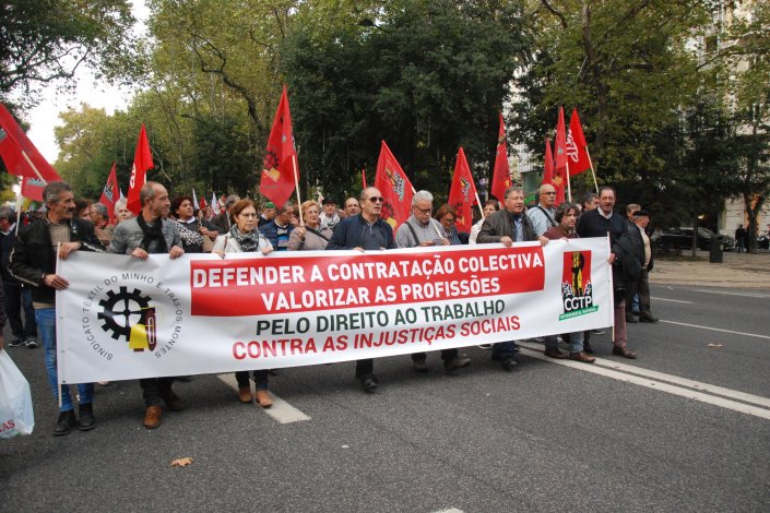 ManifestaÃ§Ã£onacional da CGTP-IN em Lisboa, a 15 deNovembro de 2018. 