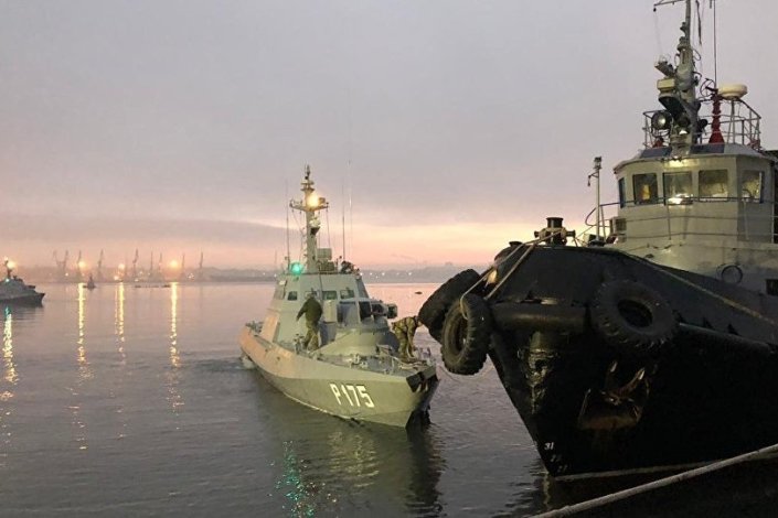 Navios da Marinha ucraniana capturados pela Rússia no dia 25 de Novembro