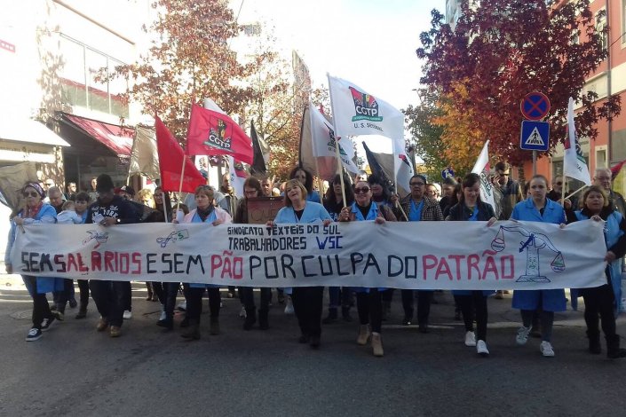 Marcha solidária com os trabalhadores da WashClean, no Barreiro. 8 de Dezembro 2018