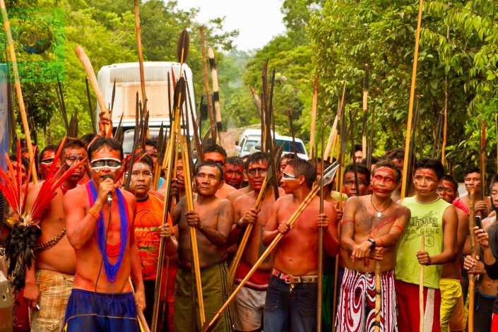 Povo Yanomami realiza manifestação na região do Ajarani, em Roraima