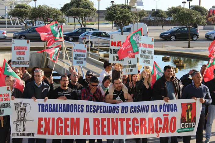 Protesto dos trabalhadores do Casino da Póvoa de Varzim