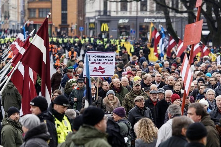 Marcha do Dia do Legionário, em Riga, capital da Letónia (16 de Março de 2019)