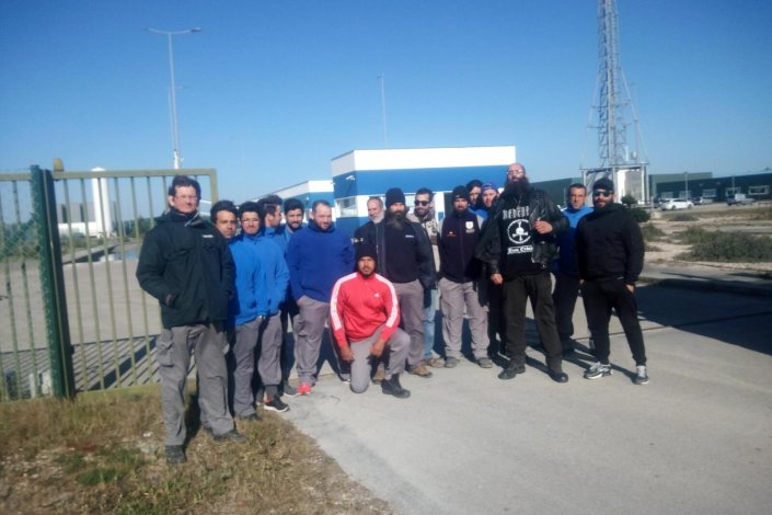 Piquete de trabalhadores da Acuinova