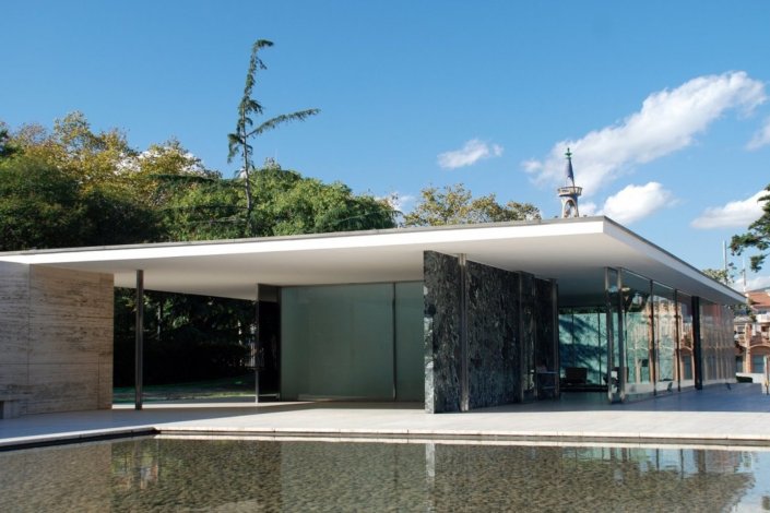 Pavilhão da Alemanha para a Exposição Universal de Barcelona, 1929. Projecto de Mies van der Rohe,