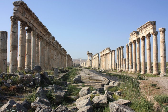 Ruínas da cidade antiga de Apameia (província de Hama)