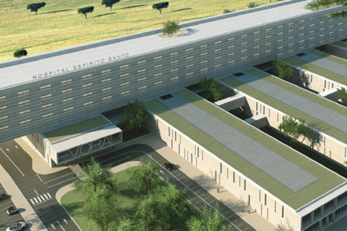 Maqueta do novo Hospital Central do Alentejo, que será construído na periferia de Évora
