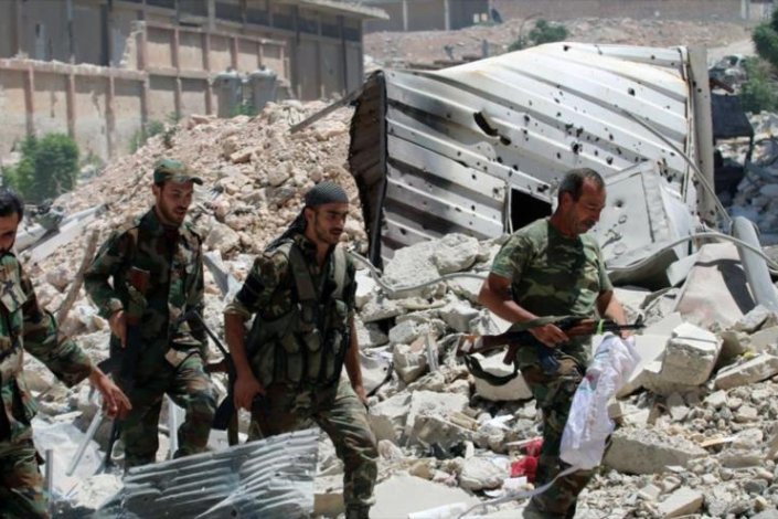 Militares do Exército Árabe Sírio em Alepo, este mês