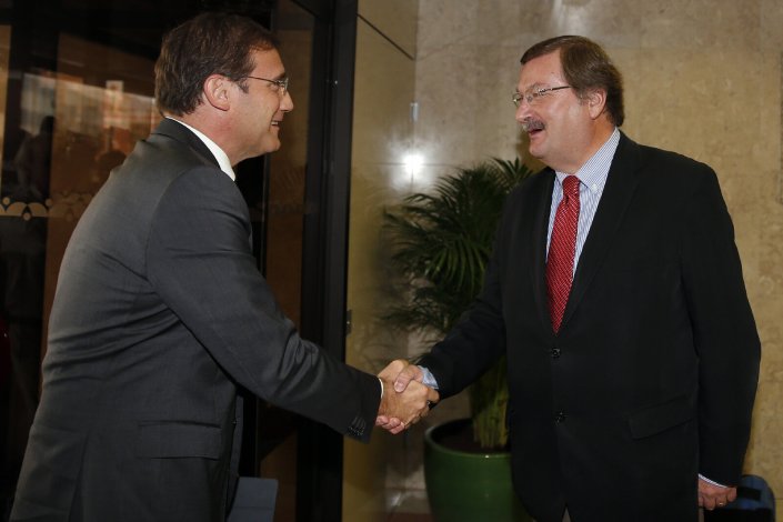 Carlos Silva com Pedro Passos Coelho