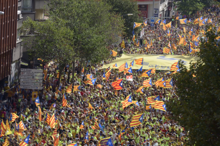 Imagem da «Diada do Sim», celebrada a 11 de Setembro último em Barcelona