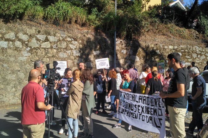 Acção de denúncia e protesto na sede da Domus Fraternitas, 31 de Outubro de 2017